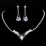 Crystal Wedding Jewelry Set Women Fashion Earrings Ring Necklace Bracelet Jewelry Set
