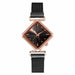 Women Square Watch Magnet Buckle Gradient Color Wristwatches