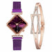 Women Square Watch Magnet Buckle Gradient Color Wristwatches