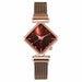 Women Square Watch Magnet Buckle Gradient Color Wristwatches