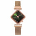 Women Square Watch Magnet Buckle Gradient Color Wristwatches