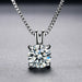 Diamond Solitaire Pendant Necklace 925 Sterling Silver White/Purple 2ct Necklace Jewelry