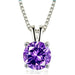 Diamond Solitaire Pendant Necklace 925 Sterling Silver White/Purple 2ct Necklace Jewelry