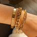 Punk Curb Cuban Chain Bracelets Set Women Thick Gold Color Charm Bracelets Jewelry