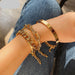 Punk Curb Cuban Chain Bracelets Set Women Thick Gold Color Charm Bracelets Jewelry