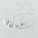 Sterling Silver Jewelry Set Bud Leaf Pearl Necklace Earrings Bracelet Women Jewelry