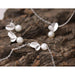 Sterling Silver Jewelry Set Bud Leaf Pearl Necklace Earrings Bracelet Women Jewelry