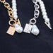Fashion 2 Layers Pearls Geometric Pendants Necklaces Women Designer Gold Jewelry