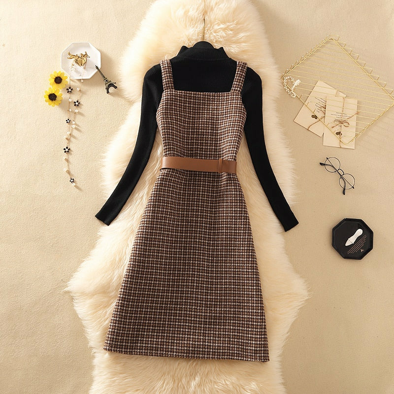 Street wear Two Piece Dress Winter Knee-Length Elegant Party Dress Atom Oracle Street wear Two Piece Dress Winter Knee-Length Elegant Party Dress Atom Oracle
