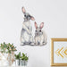 Two Cute Rabbits Wall Sticker Kids Room Removable Wallpaper Home Decor