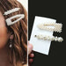 Handmade Pearls Hair Clips Pin Women Fashion Geometric Flower Barrettes Headwear