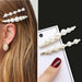 Handmade Pearls Hair Clips Pin Women Fashion Geometric Flower Barrettes Headwear