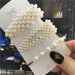 Handmade Pearls Hair Clips Pin Women Fashion Geometric Flower Barrettes Headwear