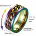 8MM Titanium Steel Rotating Chain Ring Punk Style Unisesx Ring Jewelry