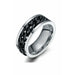 8MM Titanium Steel Rotating Chain Ring Punk Style Unisesx Ring Jewelry
