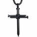 New Fashion Arrow Necklace Black Metal Punk Cross Pendant Necklace Unisex Jewelry