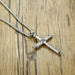 New Fashion Arrow Necklace Black Metal Punk Cross Pendant Necklace Unisex Jewelry