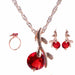Bridal Necklace Earrings Ring Wedding Crystal Women Fashion Jewelry Set