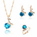 Bridal Necklace Earrings Ring Wedding Crystal Women Fashion Jewelry Set