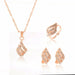 Bridal Necklace Earrings Ring Wedding Crystal Women Fashion Jewelry Set