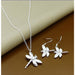 925 Sterling Silver Jewelry Sets Insect Moon Round Ball Necklace Earrings Sets