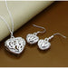 925 Sterling Silver Jewelry Sets Insect Moon Round Ball Necklace Earrings Sets