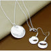 925 Sterling Silver Jewelry Sets Insect Moon Round Ball Necklace Earrings Sets