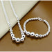 925 Sterling Silver Jewelry Sets Insect Moon Round Ball Necklace Earrings Sets