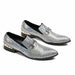 Genuine Leather Men's Flats Men Shinny Silver Glitter Shoes Prom & Party Male Loafers