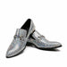 Genuine Leather Men's Flats Men Shinny Silver Glitter Shoes Prom & Party Male Loafers