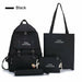 5 Piece Set High School Backpack Bags Canvas Travel Backpack Teen Student Schoolbag