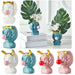 Cute Girl Blowing Bubbles Succulent Planters Vinyl Small Flower Pot Home Tabletop Decor