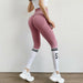 Striped Alphabet Woman Seamless Legging Yoga Pants Sports High Waist Full Length Fitness Workout Leggings