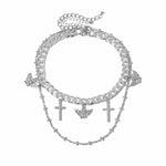 Multi Layered Pendant Necklace Cross Bird Women Fashion Hip Hop Gothic Jewelry