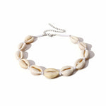 Vintage Beach Jewelry Bohemian Shell Hand-Woven Pendant Necklace Bracelet Set