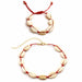 Vintage Beach Jewelry Bohemian Shell Hand-Woven Pendant Necklace Bracelet Set