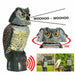 Realistic Bird Scarer Rotating Head Sound Owl Prowler Decoy Protection Pest Control Scarecrow
