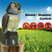 Realistic Bird Scarer Rotating Head Sound Owl Prowler Decoy Protection Pest Control Scarecrow