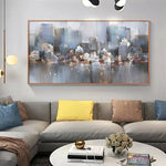Rain City Building Poster Home Decoration Abstract Oil Painting Wall Art