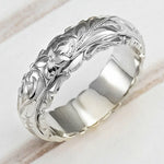 Elegant Carved Flower Pattern Women Rings Wedding Bands Classic Jewelry