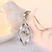 925 Sterling Silver Women's Fashion Jewelry Zircon Trendy Pendant Necklace
