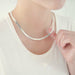 925 Sterling Silver Flat Chain Necklace Women Trendy Jewelry