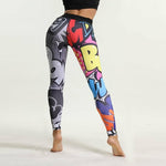 Painted Leggings Women Graffiti Fitness Leggings High Waist Workout Yoga Pants