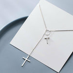 Simple Cross Long Chain Pendant Necklace Fashion Chain Necklace Jewelry