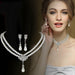 Pearl Crystal Collarbone Necklace Earrings Set Elegant Fashion Jewelry Set