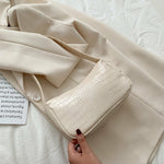 Crocodile Pattern Baguette Bags Women Fashion PU Leather Shoulder Bag Ladies Purse