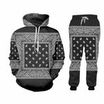 Hip Hop Jogger Sweatshirt Sweatpants Paisley Graphic Tracksuit For Men & Women