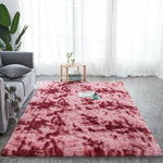 Shaggy Tie-dye Printed Carpet Plush Floor Fluffy Mats Faux Fur Area Silky Rugs