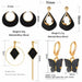 Statement Earrings Women Black Cute Acrylic Geometric Dangle Drop Gold Earrings