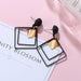 Statement Earrings Women Black Cute Acrylic Geometric Dangle Drop Gold Earrings